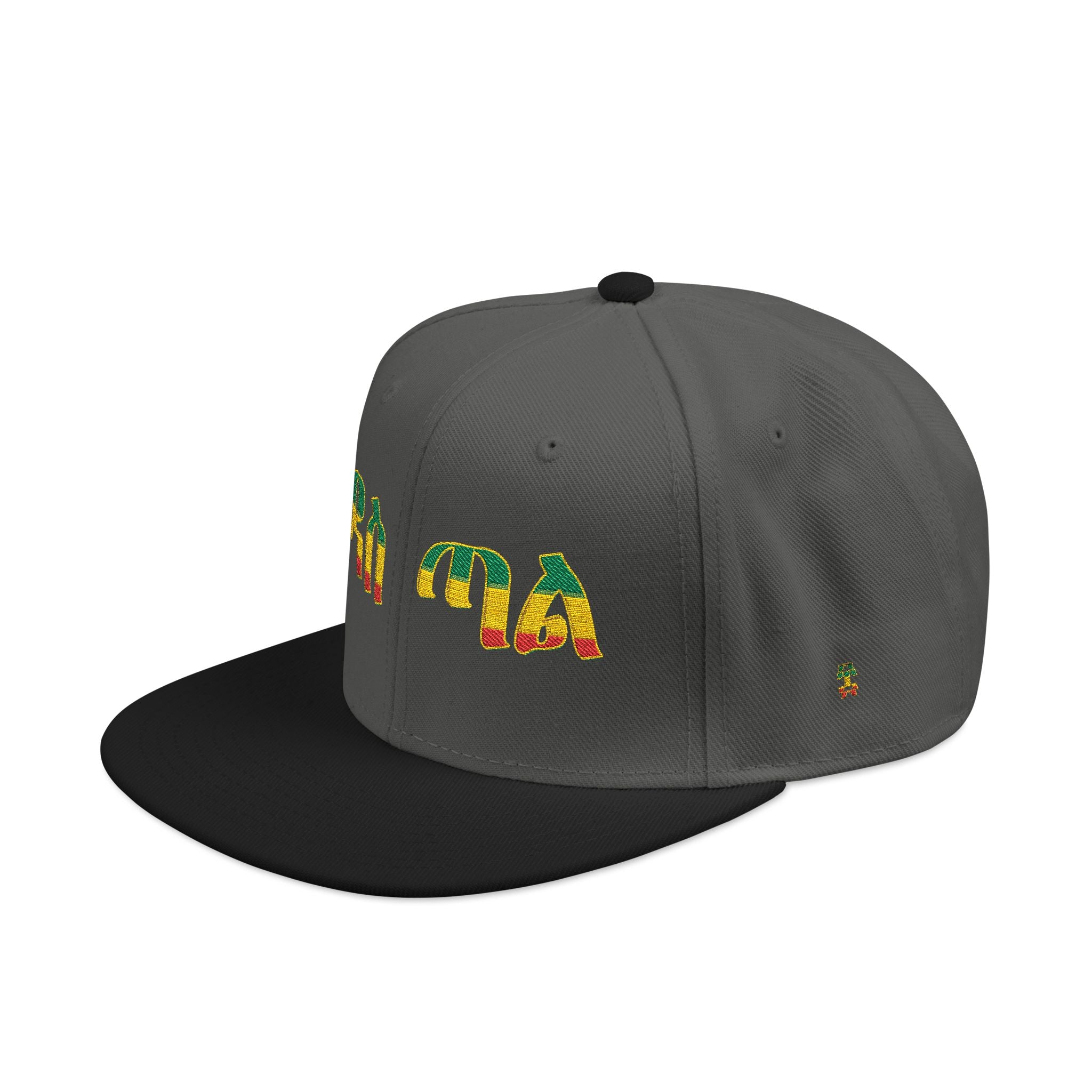 Rasta Embroidered Snapback Hat – Colorful Reggae Leaf Design