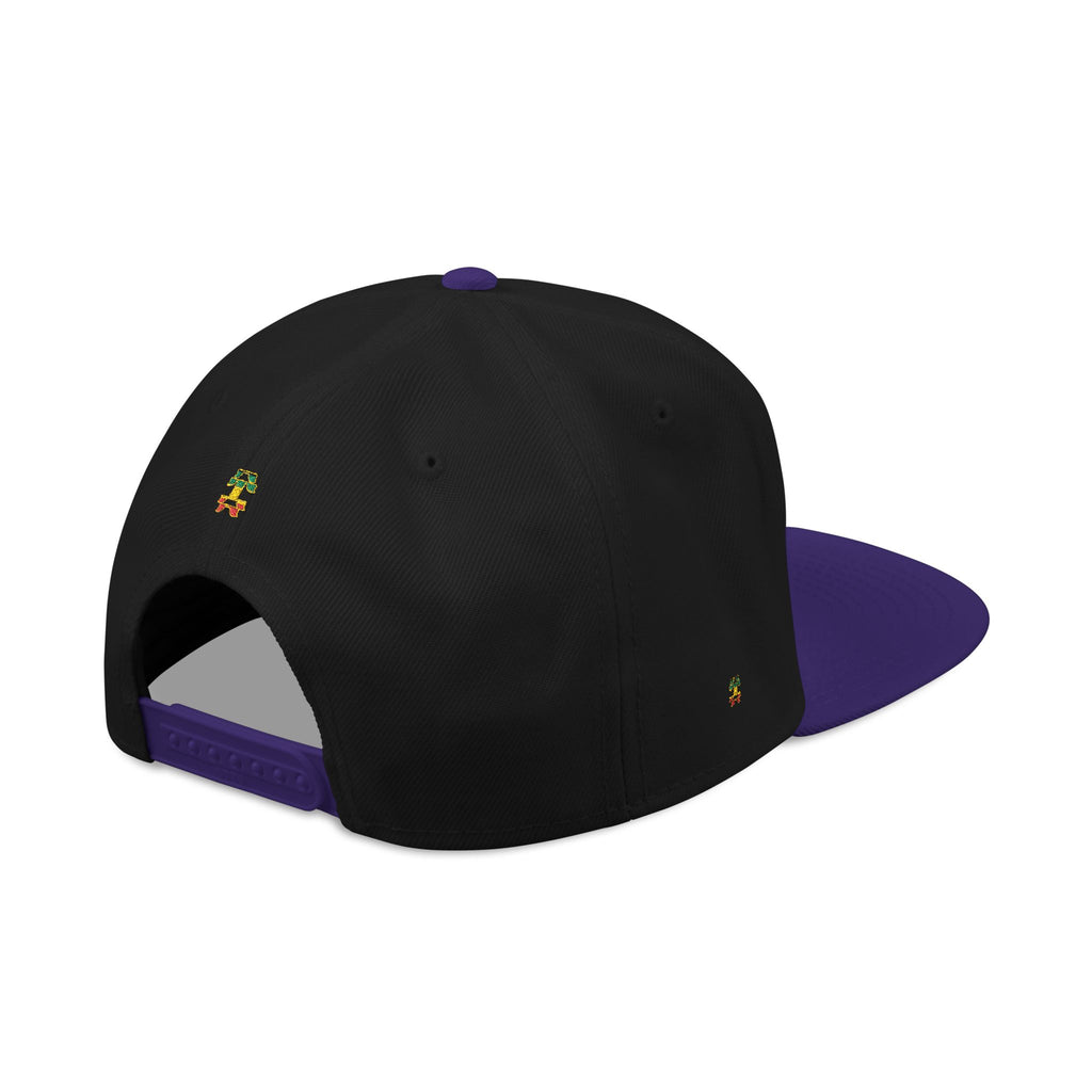 Rasta Embroidered Snapback Hat – Colorful Reggae Leaf Design