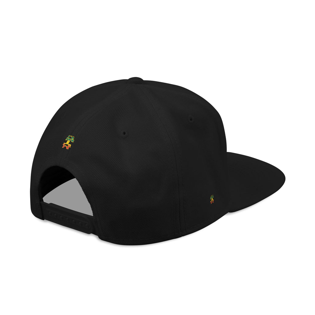 Rasta Embroidered Snapback Hat – Colorful Reggae Leaf Design