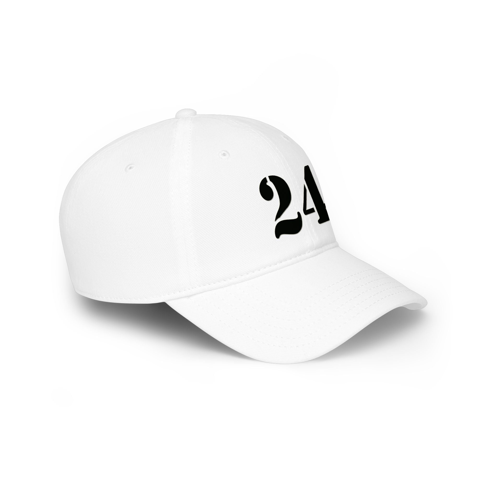 Embroidered '24' Low Profile Baseball Cap — Minimal Vintage Number Hat