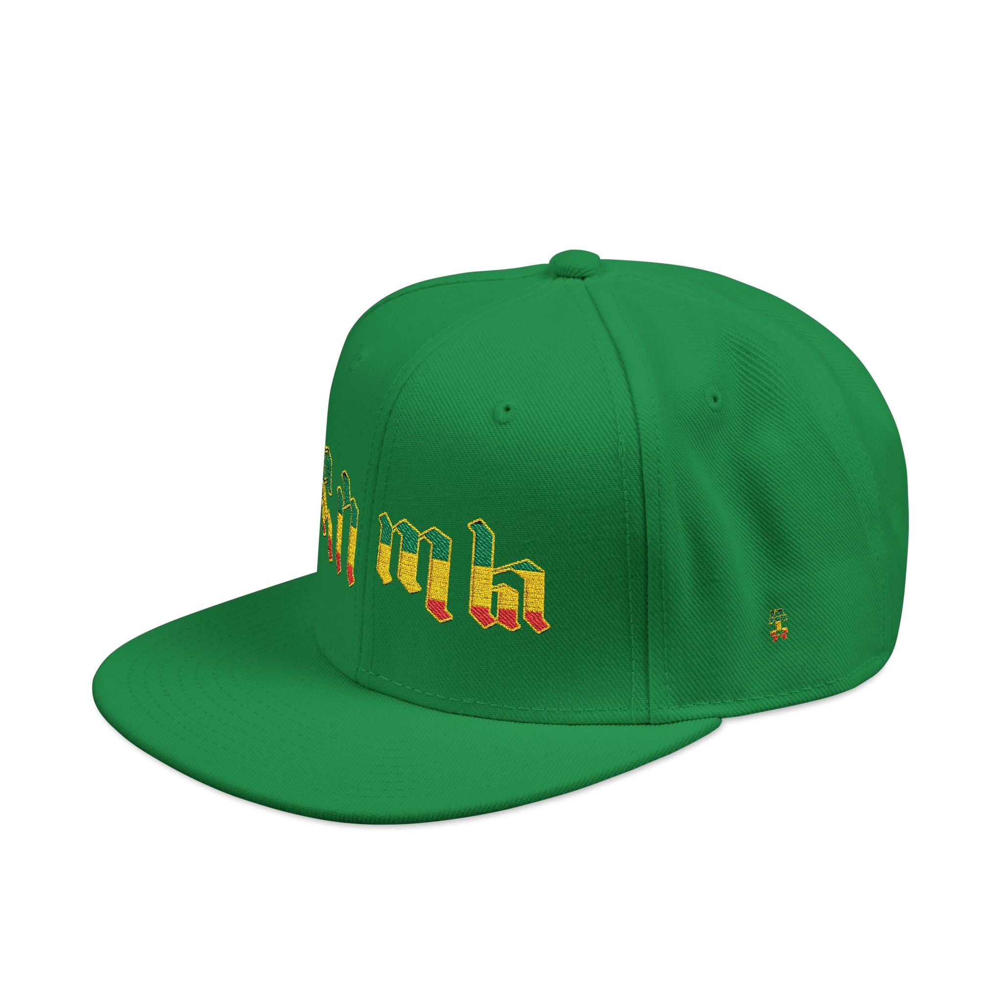 Rasta Embroidered Snapback Hat – Colorful Reggae Leaf Design