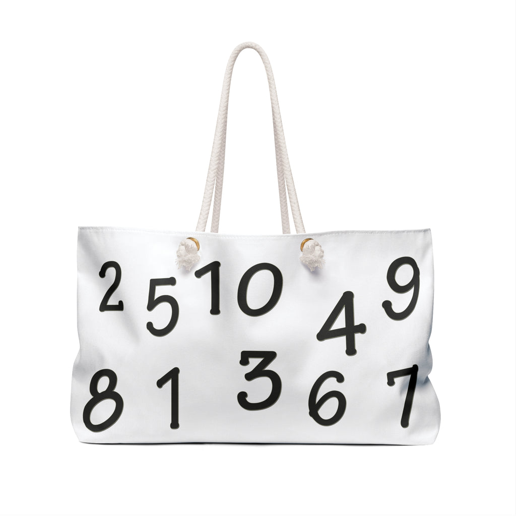 Minimalist Monogram Weekender Bag — Black Letter Pattern Tote