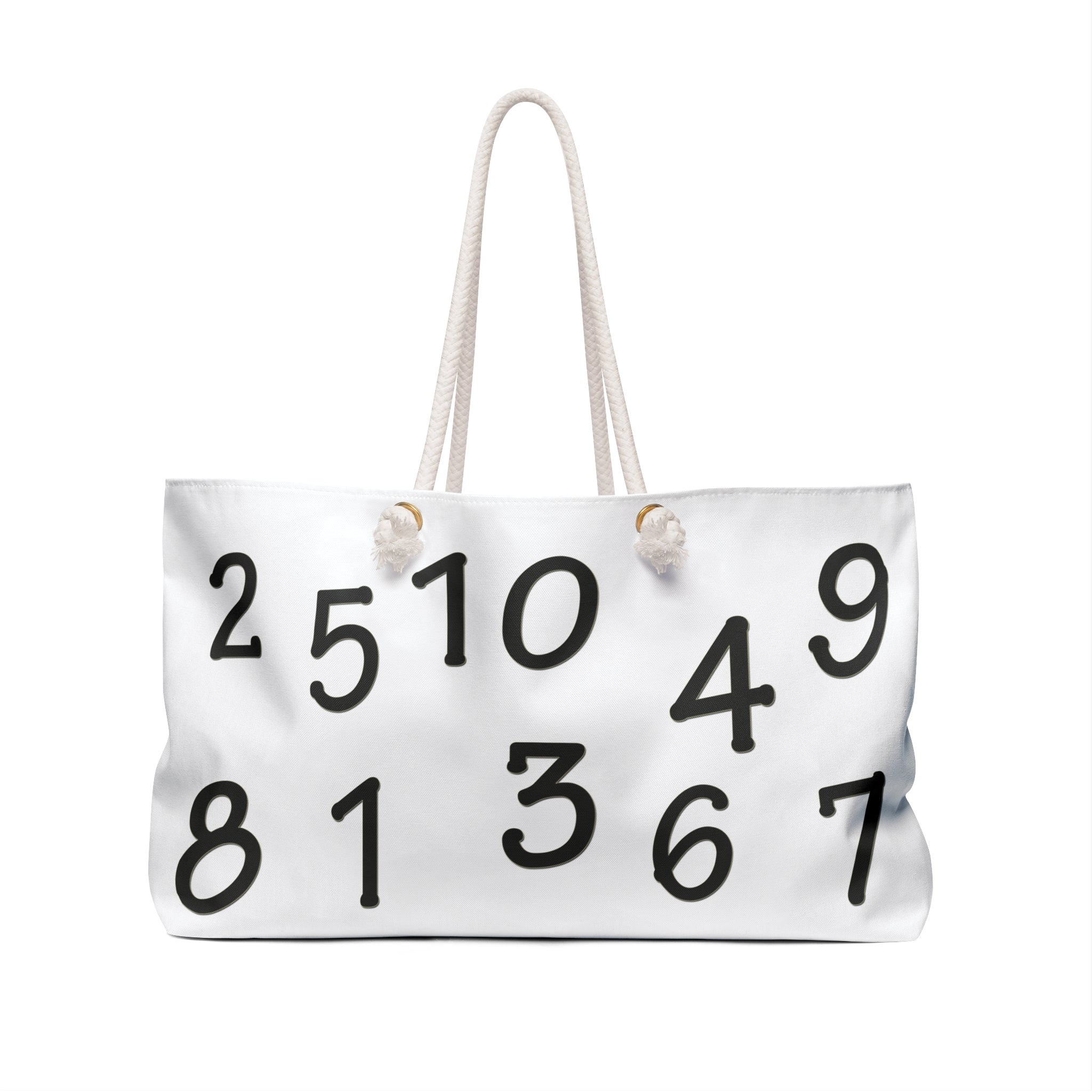 Minimalist Monogram Weekender Bag — Black Letter Pattern Tote