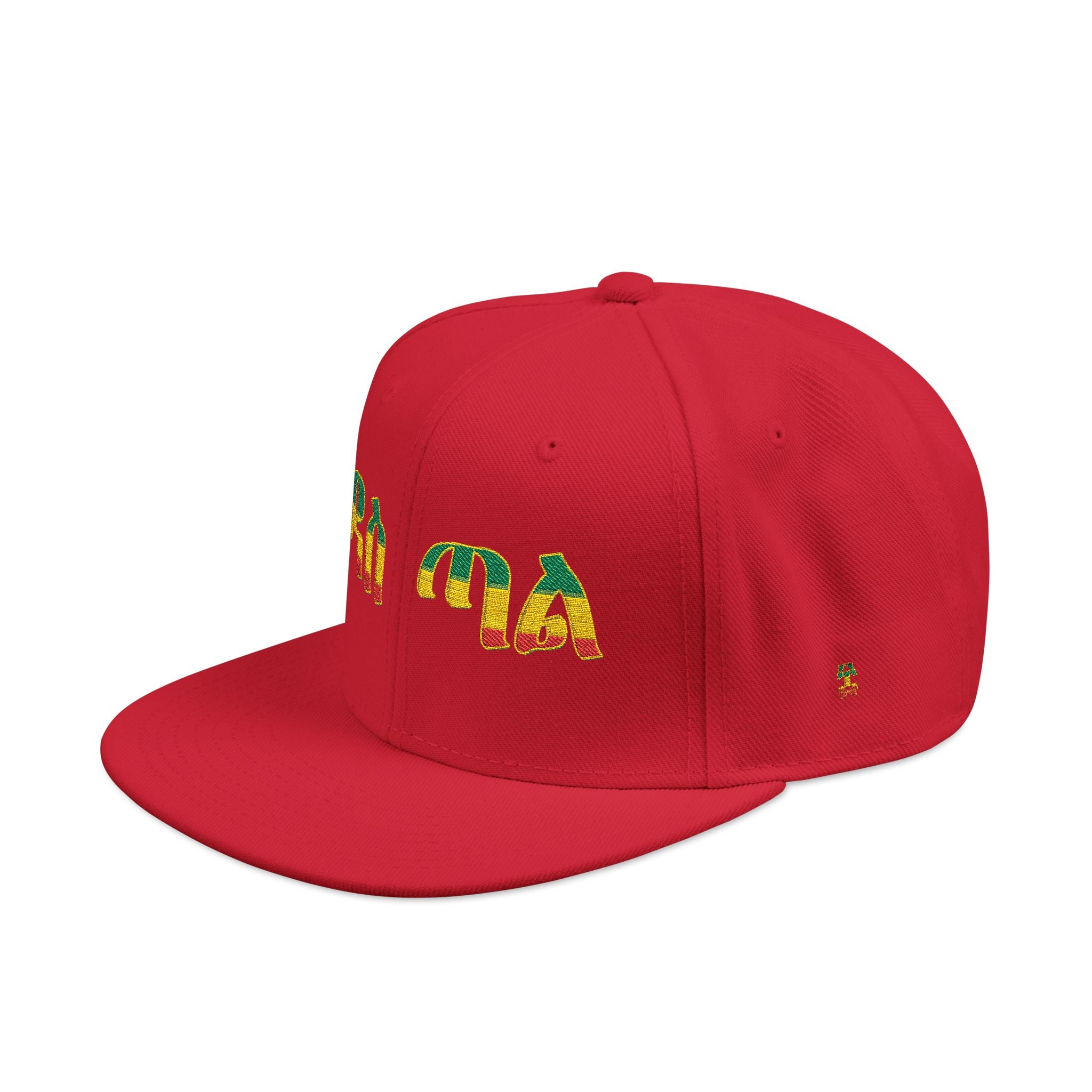 Rasta Embroidered Snapback Hat – Colorful Reggae Leaf Design