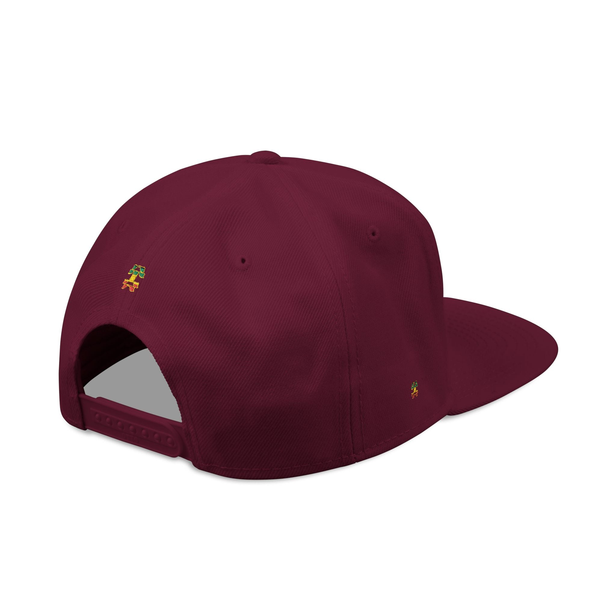Rasta Embroidered Snapback Hat – Colorful Reggae Leaf Design