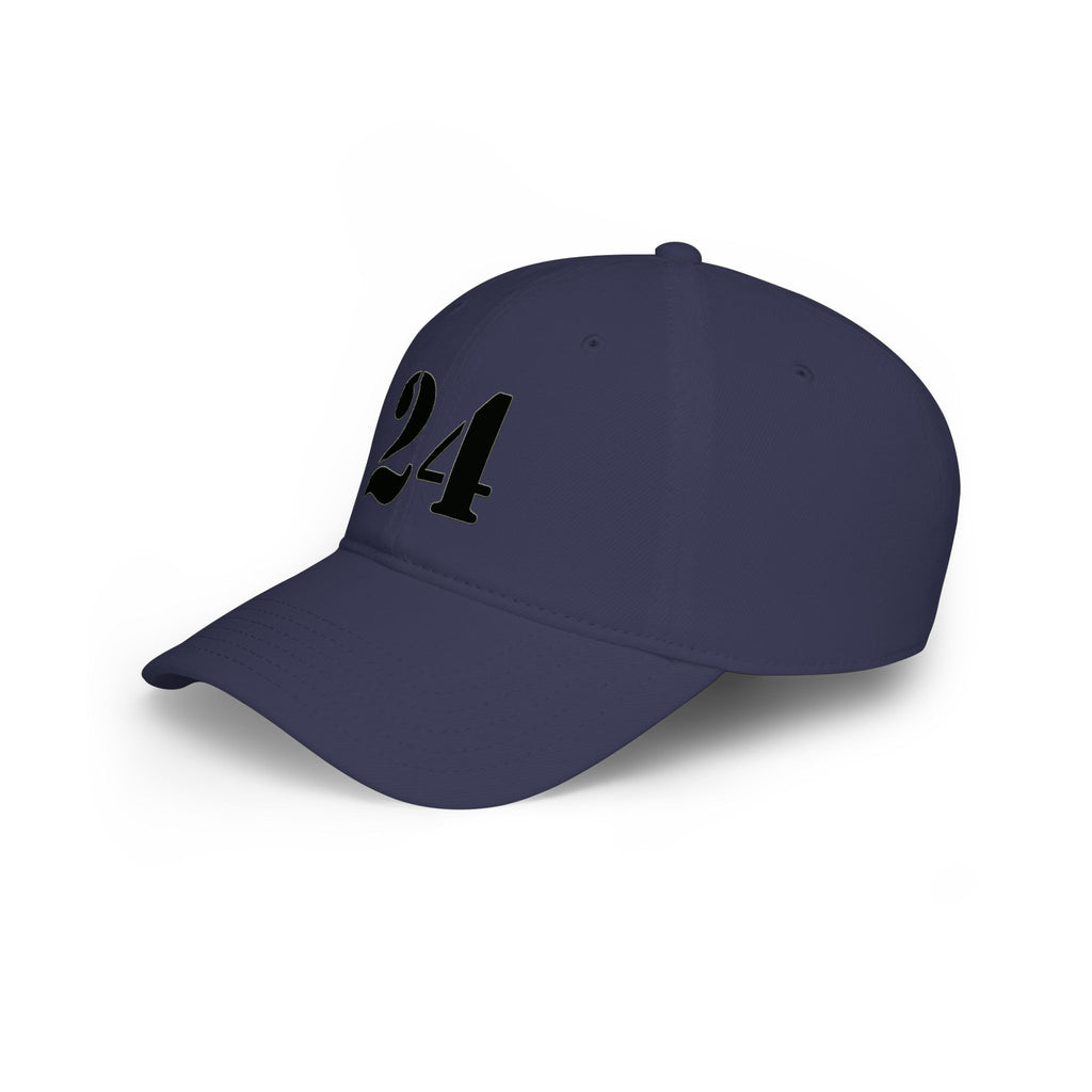 Embroidered '24' Low Profile Baseball Cap — Minimal Vintage Number Hat