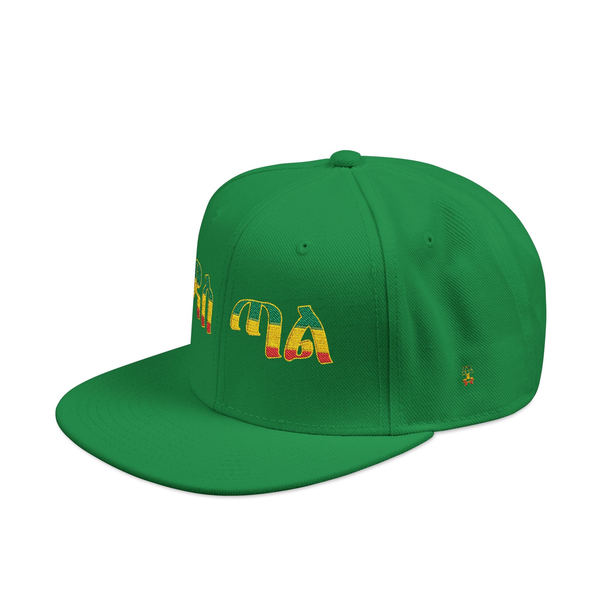 Rasta Embroidered Snapback Hat – Colorful Reggae Leaf Design