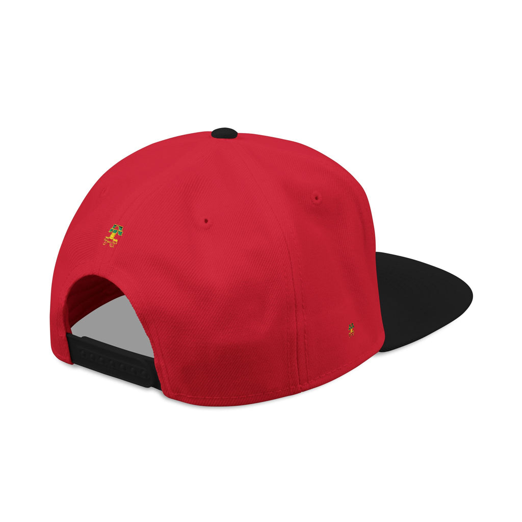 Rasta Embroidered Snapback Hat – Colorful Reggae Leaf Design