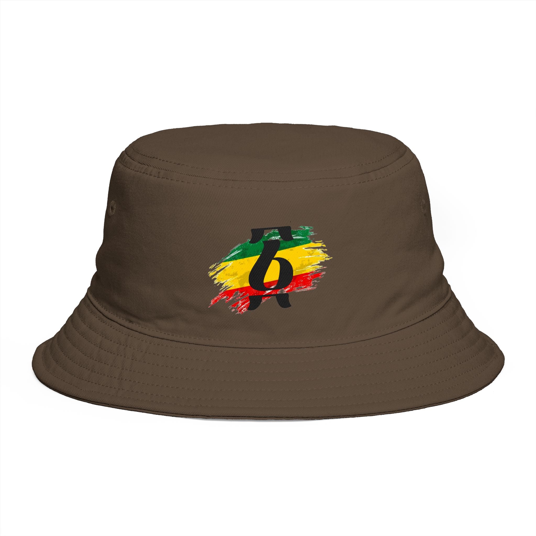 Rastafari Colors Bucket Hat with Ethiopia Lion of Judah Symbol
