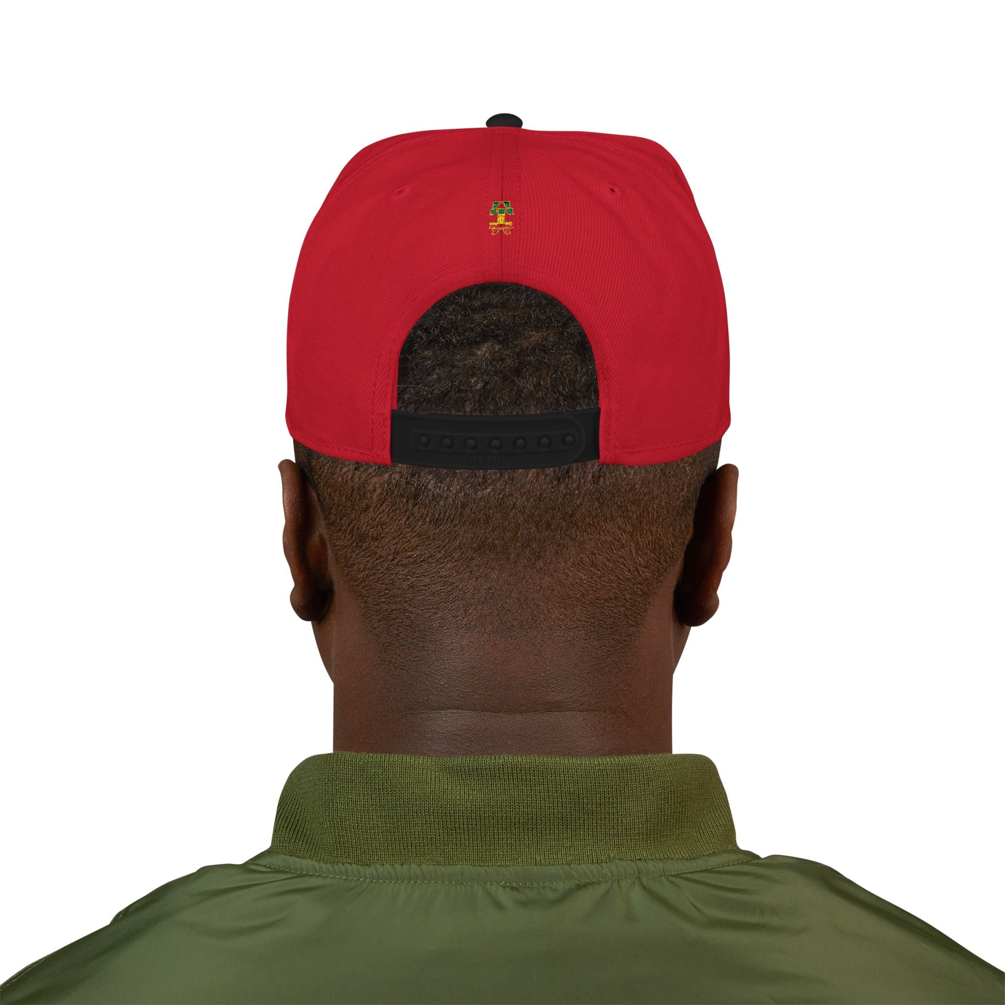 Rasta Embroidered Snapback Hat – Colorful Reggae Leaf Design