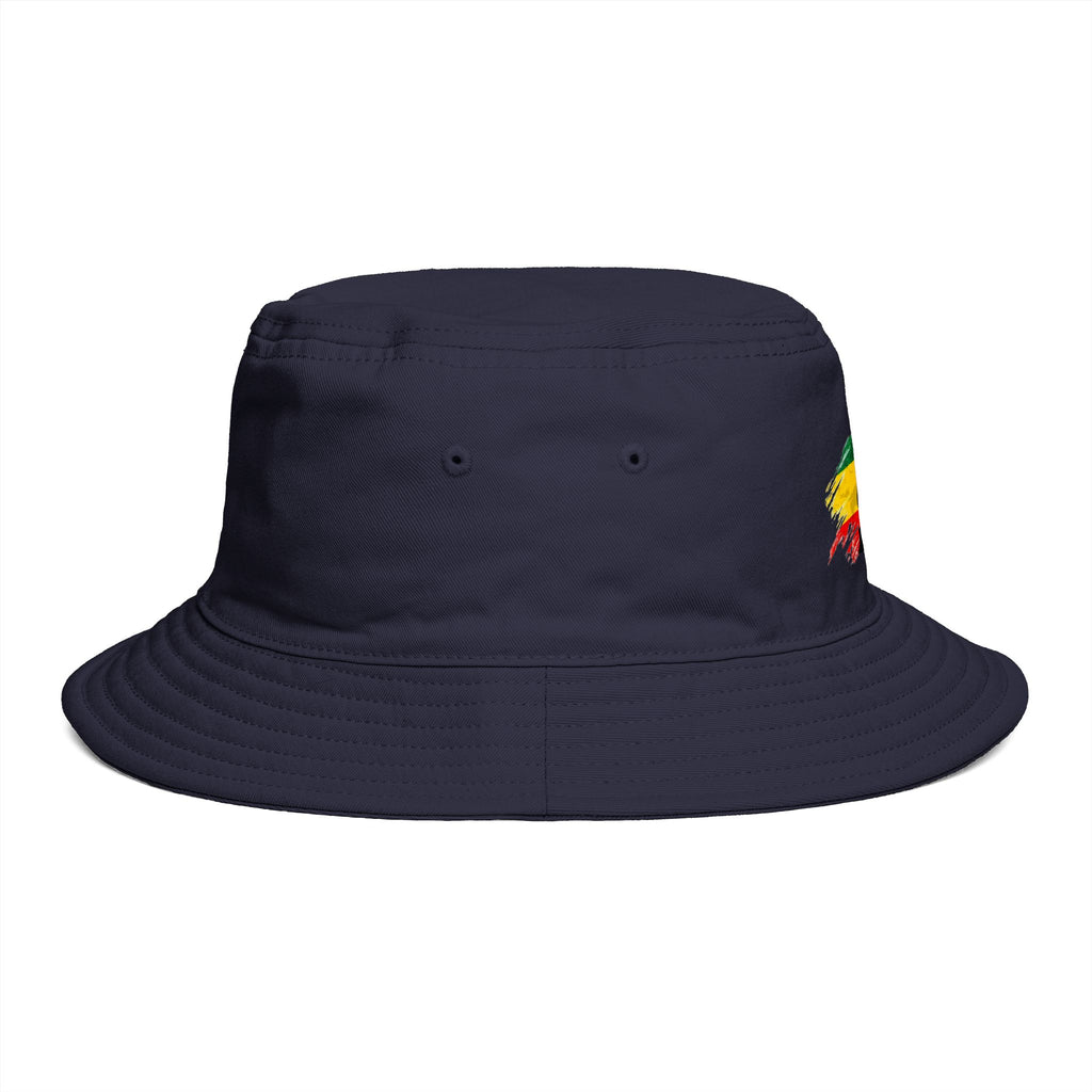 Rastafari Colors Bucket Hat with Ethiopia Lion of Judah Symbol