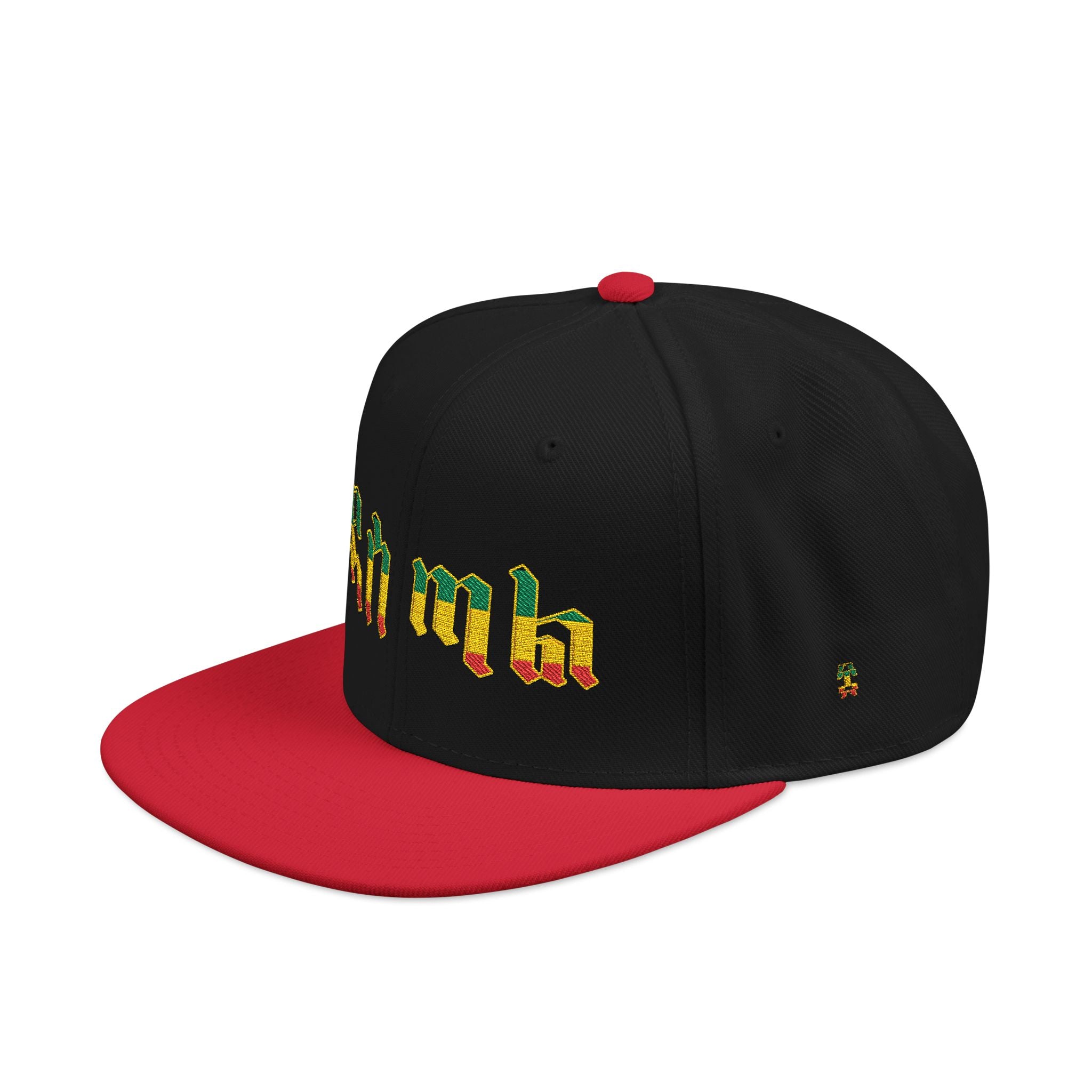 Rasta Embroidered Snapback Hat – Colorful Reggae Leaf Design